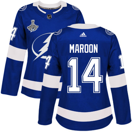 Tampa Bay Lightning #14 Pat Maroon Blue Home Authentic Women's 2020 Stanley Cup Champions Stitched Jersey Womens cheap jerseys for sale - CheapJerseys.Shop