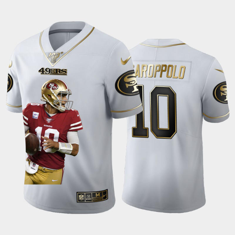San Francisco 49ers #10 Jimmy Garoppolo Team Hero 4 Vapor Limited 100 Jersey White Golden cheap jerseys for sale - CheapJerseys.Shop