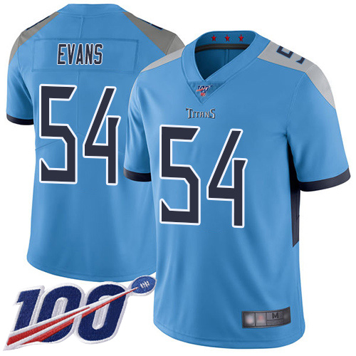 Tennessee Titans #54 Rashaan Evans Light Blue Alternate Men's Stitched 100th Season Vapor Limited Jersey Men's cheap jerseys for sale - CheapJerseys.Shop