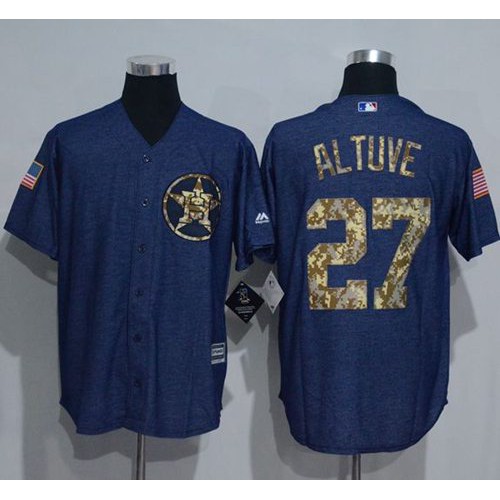 Houston Astros #27 Jose Altuve Denim Blue Salute to Service Stitched Jersey Men's cheap jerseys for sale - CheapJerseys.Shop