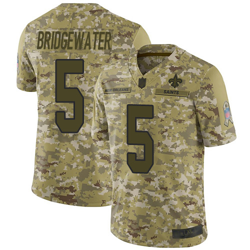 New Orleans Saints #5 Teddy Bridgewater Camo Men's Stitched Limited 2018 Salute To Service Jersey Men's cheap jerseys for sale - CheapJerseys.Shop