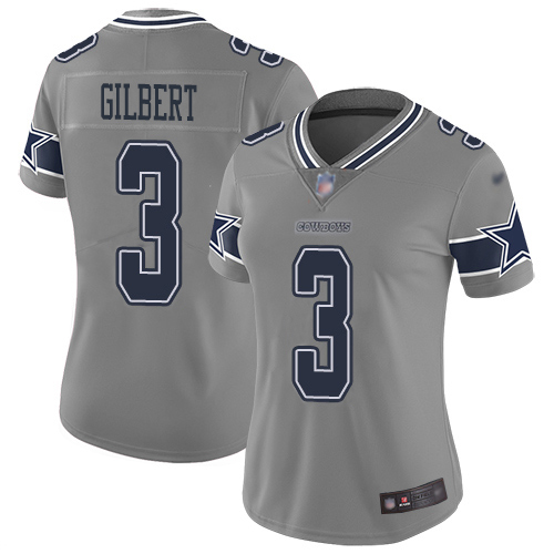 Dallas Cowboys #3 Garrett Gilbert Gray Women's Stitched Limited Inverted Legend Jersey Womens cheap jerseys for sale - CheapJerseys.Shop