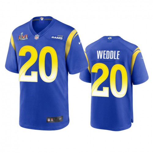 Los Angeles Los Angeles Rams #20 Eric Weddle Men's Super Bowl LVI Patch Game Jersey - Royal Men's cheap jerseys for sale - CheapJerseys.Shop