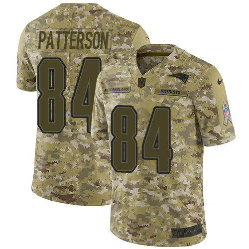 New England Patriots #84 Cordarrelle Patterson Camo Men's Stitched Limited 2018 Salute To Service Jersey Men's cheap jerseys for sale - CheapJerseys.Shop