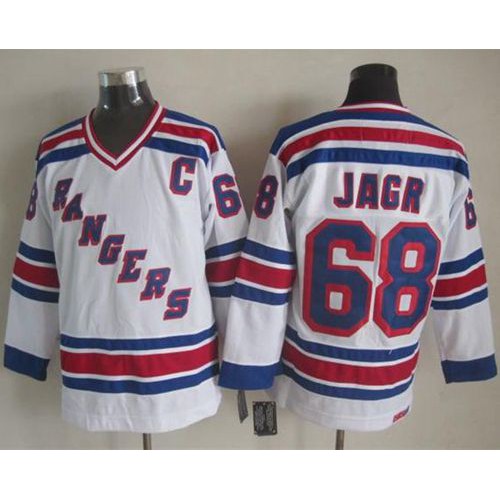 New York Rangers #68 Jaromir Jagr White CCM Throwback Stitched Jersey Men's cheap jerseys for sale - CheapJerseys.Shop