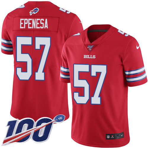 Buffalo Bills #57 A.J. Epenesas Red Men's Stitched Limited Rush 100th Season Jersey Men's cheap jerseys for sale - CheapJerseys.Shop