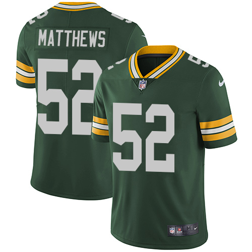 Green Bay Packers #52 Clay Matthews Green Team Color Men's Stitched Vapor Untouchable Limited Jersey Men's cheap jerseys for sale - CheapJerseys.Shop