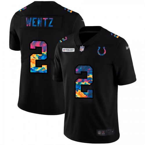 Indianapolis Indianapolis Colts #2 Carson Wentz Men's Multi-Color Black 2020 Crucial Catch Vapor Untouchable Limited Jersey Men's cheap jerseys for sale - CheapJerseys.Shop