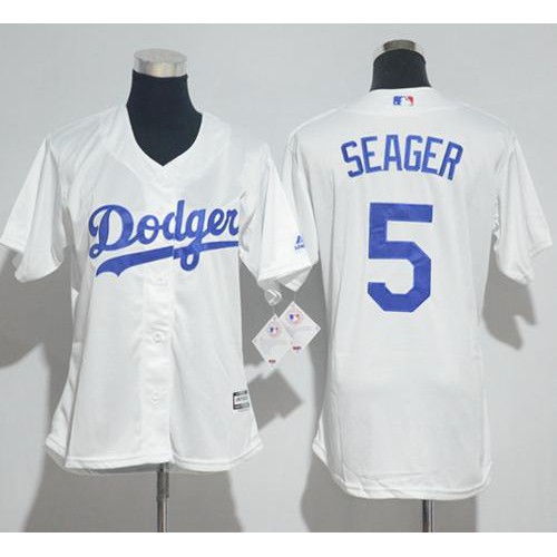 Los Angeles Dodgers #5 Corey Seager White Home Women's Stitched Jersey Womens cheap jerseys for sale - CheapJerseys.Shop