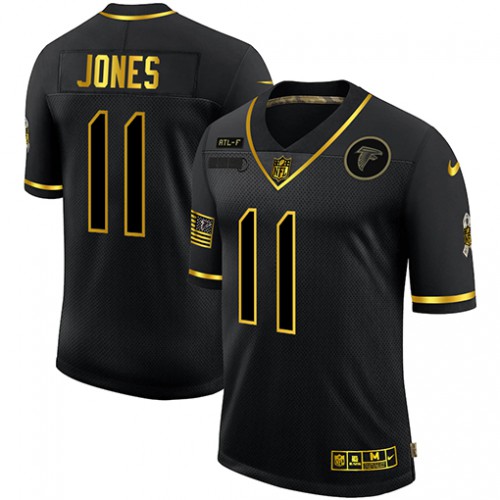 Atlanta Atlanta Falcons #11 Julio Jones Men's 2020 Salute To Service Golden Limited Jersey Black Men's cheap jerseys for sale - CheapJerseys.Shop