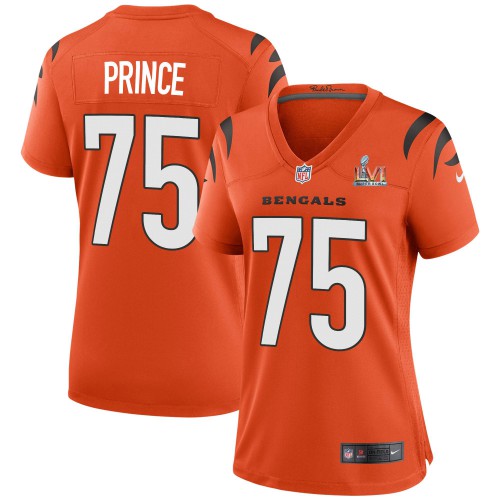 Cincinnati Cincinnati Bengals #75 Isaiah Prince Orange Super Bowl LVI Patch Women's Game Jersey Womens cheap jerseys for sale - CheapJerseys.Shop