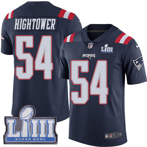 New England Patriots #54 Dont'a Hightower Navy Blue Super Bowl LIII Bound Men's Stitched Limited Rush Jersey Men's cheap jerseys for sale - CheapJerseys.Shop