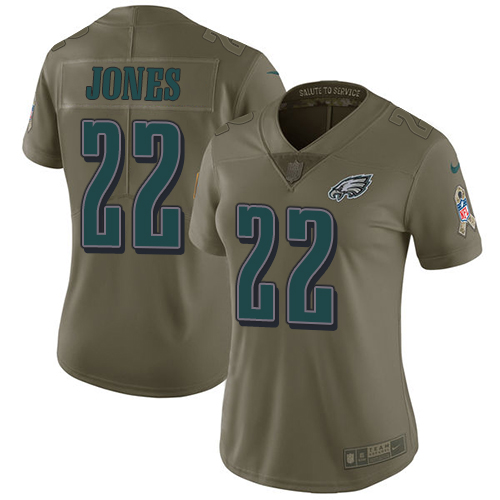 Philadelphia Eagles #22 Sidney Jones Olive Women's Stitched Limited 2017 Salute to Service Jersey Womens cheap jerseys for sale - CheapJerseys.Shop