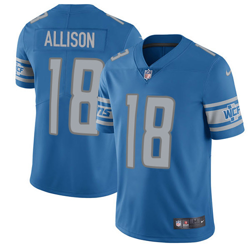 Detroit Lions #18 Geronimo Allison Blue Team Color Youth Stitched Vapor Untouchable Limited Jersey Youth cheap jerseys for sale - CheapJerseys.Shop