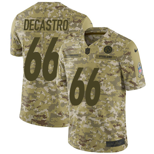 Pittsburgh Steelers #66 David DeCastro Camo Men's Stitched Limited 2018 Salute To Service Jersey Men's cheap jerseys for sale - CheapJerseys.Shop