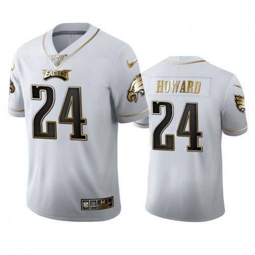 Philadelphia Philadelphia Eagles #24 Jordan Howard Men's White Golden Edition Vapor Limited 100 Jersey Men's cheap jerseys for sale - CheapJerseys.Shop