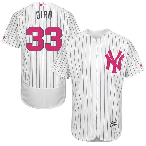 New York Yankees #33 Greg Bird White Strip Flexbase Authentic Collection Mother's Day Stitched Jersey Men's cheap jerseys for sale - CheapJerseys.Shop
