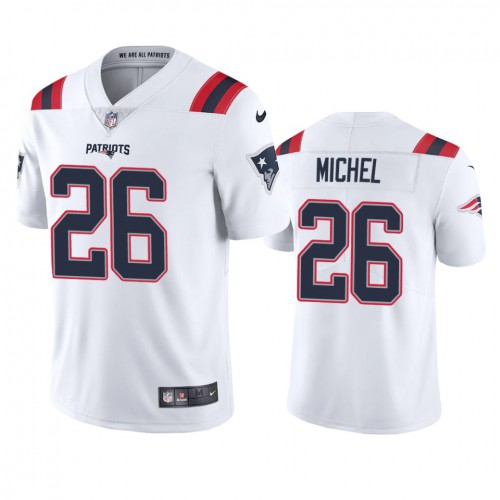 New England New England Patriots #26 Sony Michel Men's White 2020 Vapor Limited Jersey Men's cheap jerseys for sale - CheapJerseys.Shop