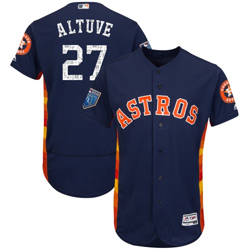 Houston Astros #27 Jose Altuve Navy Blue 2018 Spring Training Authentic Flex Base Stitched Jersey Men's cheap jerseys for sale - CheapJerseys.Shop