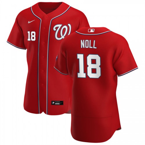 Washington Washington Nationals #18 Jake Noll Men's Red Alternate 2020 Authentic Player Jersey Men's cheap jerseys for sale - CheapJerseys.Shop