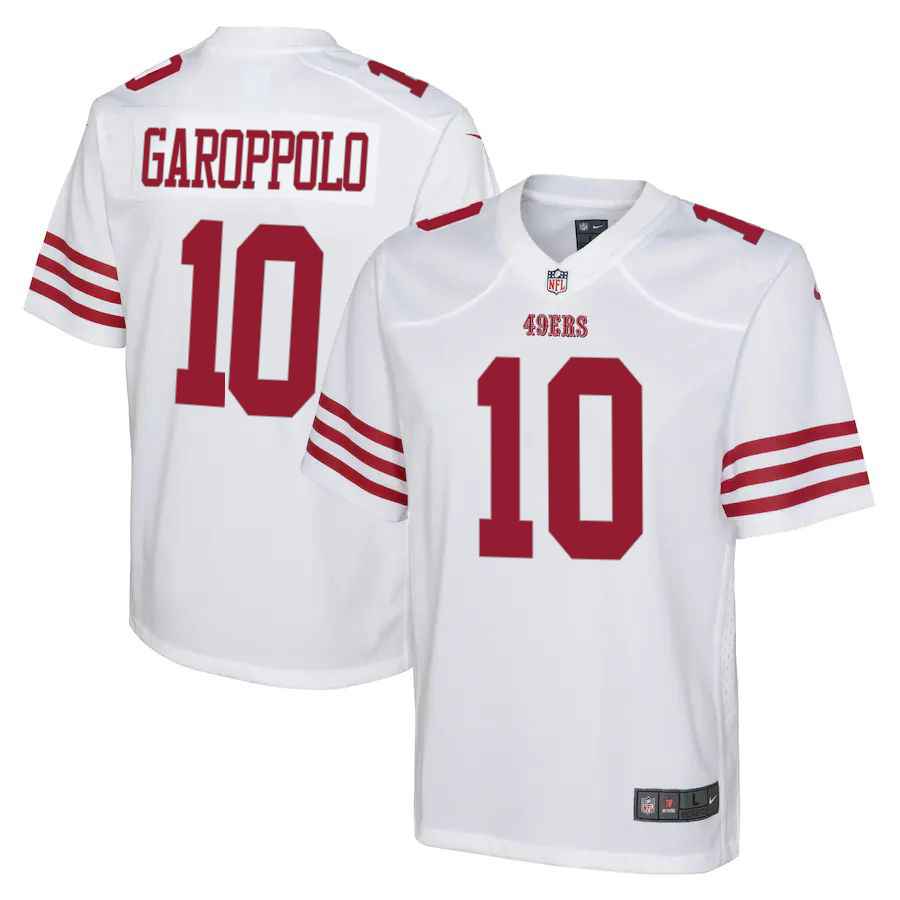 San Francisco 49ers #10 Jimmy Garoppolo White Youth 2022-23 Game Jersey cheap jerseys for sale - CheapJerseys.Shop