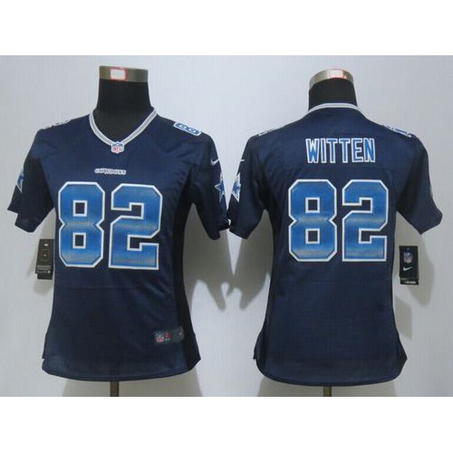 Dallas Cowboys #82 Jason Witten Navy Blue Team Color Women's Stitched Elite Strobe Jersey Womens cheap jerseys for sale - CheapJerseys.Shop
