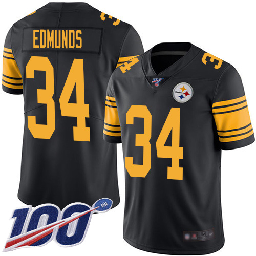 Pittsburgh Steelers #34 Terrell Edmunds Black Men's Stitched Limited Rush 100th Season Jersey Men's cheap jerseys for sale - CheapJerseys.Shop
