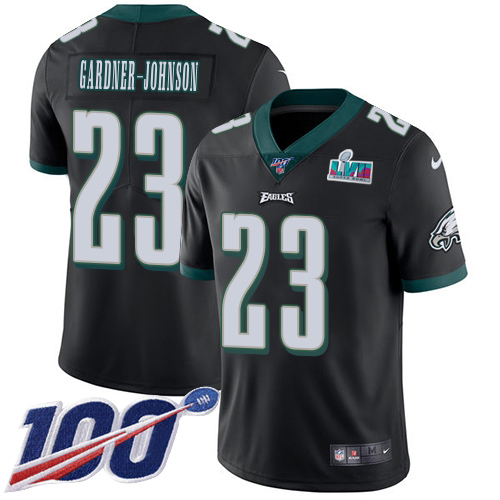 Eagles #23 C.J. Gardner-Johnson Black Alternate Super Bowl LVII Patch Youth Stitched 100th Season Vapor Untouchable Limited Jersey cheap jerseys for sale - CheapJerseys.Shop