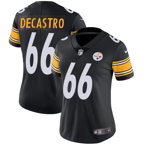 Pittsburgh Steelers #66 David DeCastro Black Team Color Women's Stitched Vapor Untouchable Limited Jersey Womens cheap jerseys for sale - CheapJerseys.Shop