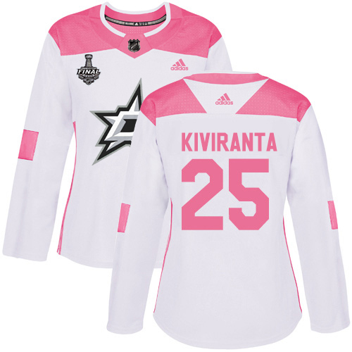 Dallas Stars #25 Joel Kiviranta White/Pink Authentic Fashion Women's 2020 Stanley Cup Final Stitched Jersey Womens cheap jerseys for sale - CheapJerseys.Shop