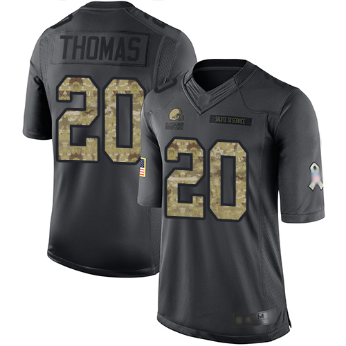 Cleveland Browns #20 Tavierre Thomas Black Men's Stitched Limited 2016 Salute to Service Jersey Men's cheap jerseys for sale - CheapJerseys.Shop
