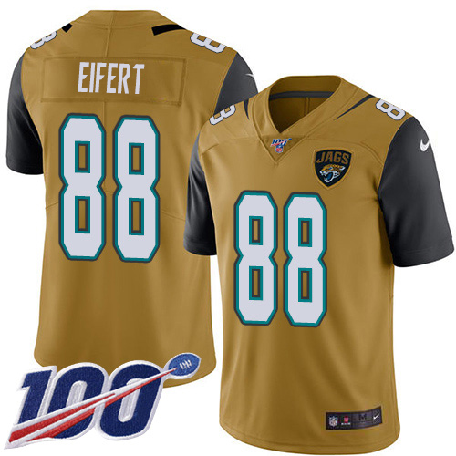 Jacksonville Jaguars #88 Tyler Eifert Gold Men's Stitched Limited Rush 100th Season Jersey Men's cheap jerseys for sale - CheapJerseys.Shop