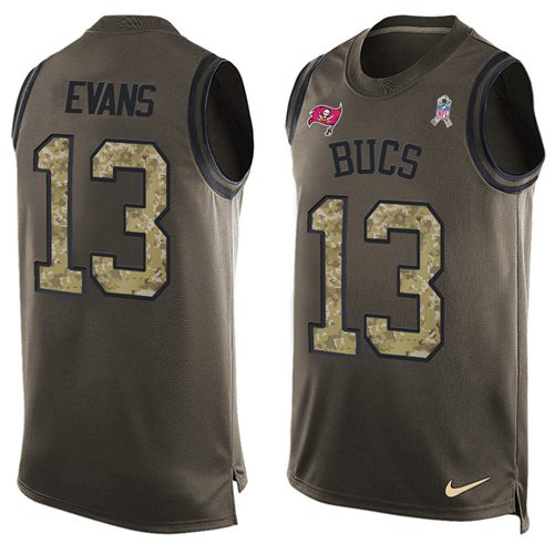 Buccaneers #13 Mike Evans Green Men's Stitched Limited Salute To Service Tank Top Jersey cheap jerseys for sale - CheapJerseys.Shop