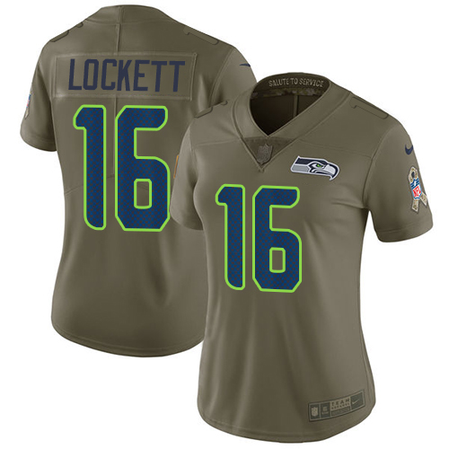 Seahawks #16 Tyler Lockett Olive Women's Stitched Limited 2017 Salute To Service Jersey cheap jerseys for sale - CheapJerseys.Shop