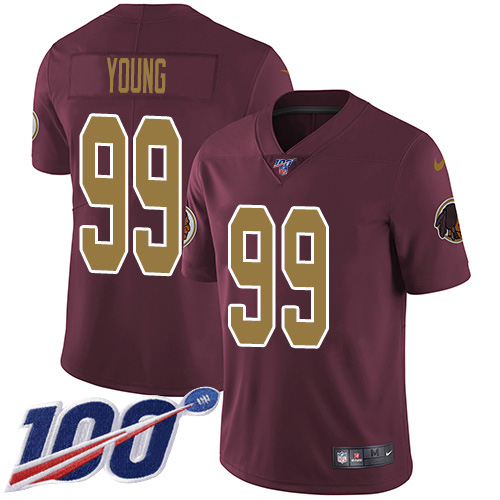 Commanders #99 Chase Young Burgundy Red Alternate Youth Stitched 100th Season Vapor Untouchable Limited Jersey cheap jerseys for sale - CheapJerseys.Shop