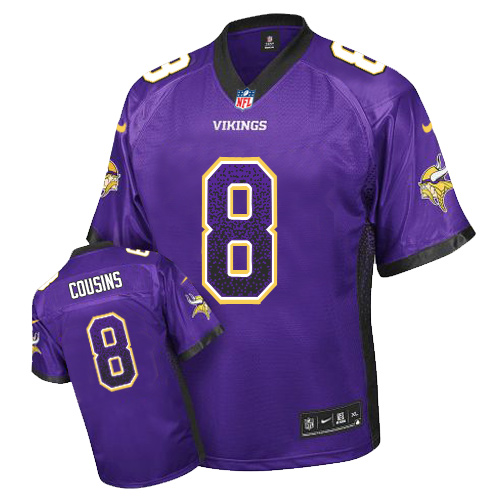 Vikings #8 Kirk Cousins Purple Team Color Men's Stitched Elite Drift Fashion Jersey cheap jerseys for sale - CheapJerseys.Shop