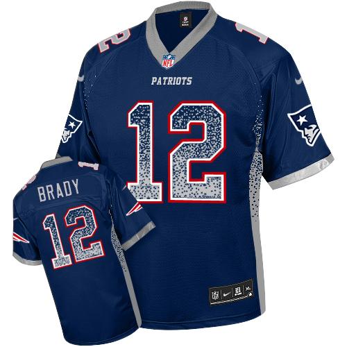 Patriots #12 Tom Brady Navy Blue Team Color Men's Stitched Elite Drift Fashion Jersey cheap jerseys for sale - CheapJerseys.Shop
