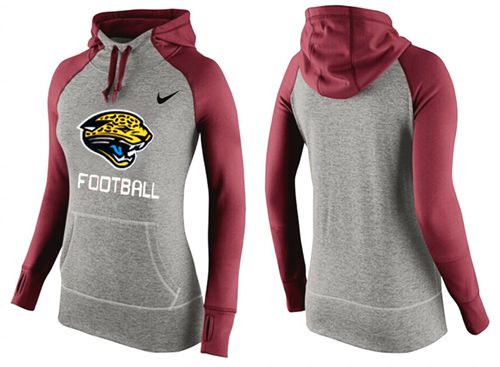 Women's Jacksonville Jaguars Performance Hoodie Grey & Red cheap jerseys for sale - CheapJerseys.Shop