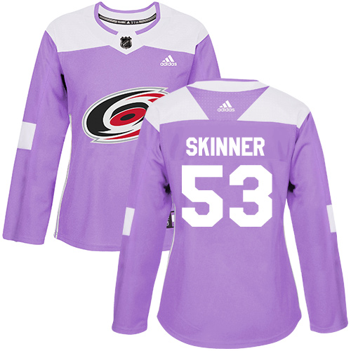 Carolina Hurricanes #53 Jeff Skinner Purple Authentic Fights Cancer Women's Stitched Jersey Womens cheap jerseys for sale - CheapJerseys.Shop