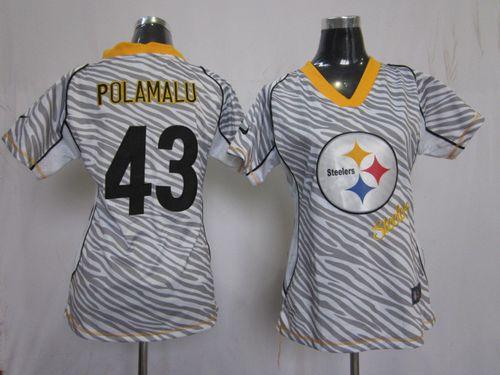 Steelers #43 Troy Polamalu Zebra Women's Stitched Elite Jersey cheap jerseys for sale - CheapJerseys.Shop
