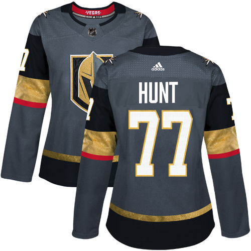 Golden Vegas Golden Knights #77 Brad Hunt Grey Home Authentic Women's Stitched Jersey Womens cheap jerseys for sale - CheapJerseys.Shop