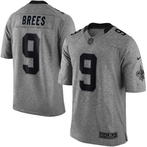 Saints #9 Drew Brees Gray Men's Stitched Limited Gridiron Gray Jersey cheap jerseys for sale - CheapJerseys.Shop