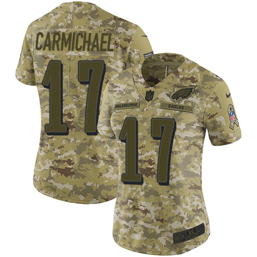 Philadelphia Eagles #17 Harold Carmichael Camo Women's Stitched Limited 2018 Salute to Service Jersey Womens cheap jerseys for sale - CheapJerseys.Shop