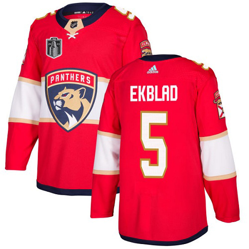Lightning #5 Aaron Ekblad Red 2023 Stanley Cup Final Patch Home Authentic Stitched Jersey cheap jerseys for sale - CheapJerseys.Shop