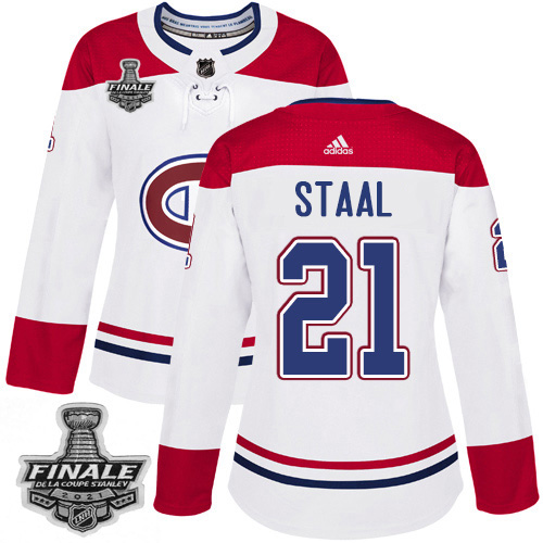 Montreal Canadiens #21 Eric Staal White Road Authentic Women's 2021 Stanley Cup Final Patch Jersey Womens cheap jerseys for sale - CheapJerseys.Shop