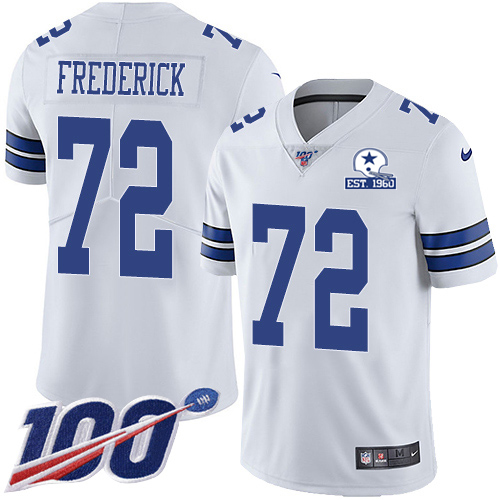 Dallas Cowboys #72 Travis Frederick White Men's Stitched With Established In 1960 Patch 100th Season Vapor Untouchable Limited Jersey Men's cheap jerseys for sale - CheapJerseys.Shop