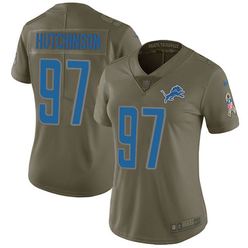 Lions #97 Aidan Hutchinson Olive Women's Stitched Limited 2017 Salute To Service Jersey cheap jerseys for sale - CheapJerseys.Shop