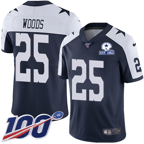 Dallas Cowboys #25 Xavier Woods Navy Blue Thanksgiving Men's Stitched With Established In 1960 Patch 100th Season Vapor Untouchable Limited Throwb cheap jerseys for sale - CheapJerseys.Shop