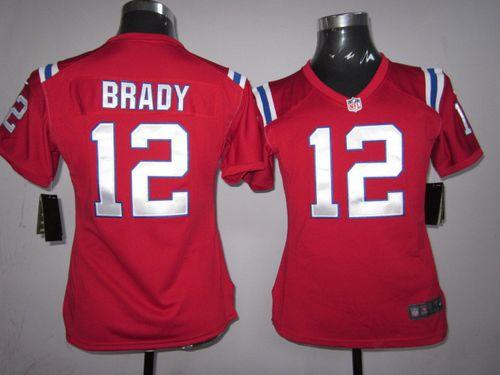 Patriots #12 Tom Brady Red Alternate Women's Stitched Elite Jersey cheap jerseys for sale - CheapJerseys.Shop