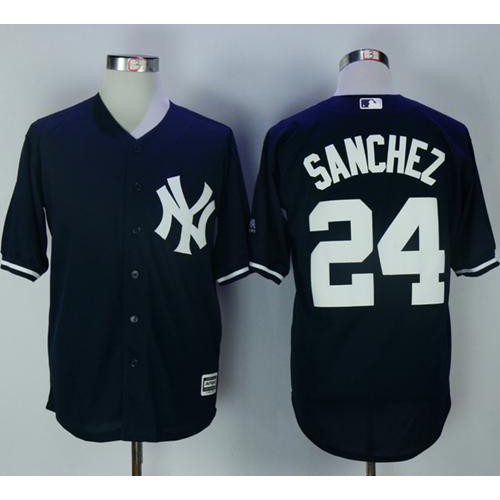 New York Yankees #24 Gary Sanchez Navy Blue New Cool Base Stitched Jersey Men's cheap jerseys for sale - CheapJerseys.Shop